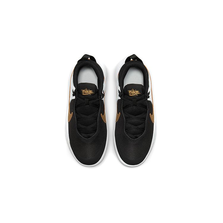 Nike Детские кроссовки Team Hustle D10 GS Black Metallic Gold White Photon-Dust CW6735-002