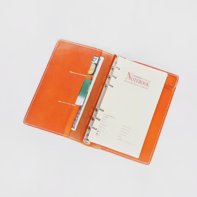 A6 Genuine Leather Retro Business Notebook - Vegetable Tanned, Handmade, Loose-Leaf Diary