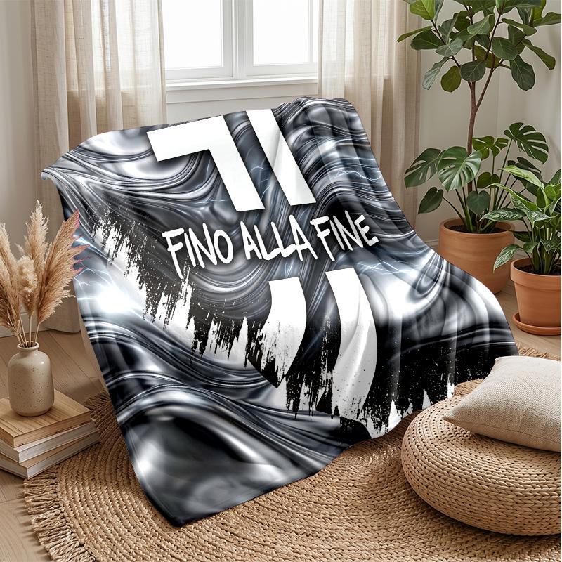 Juventus FC Theme blanket Soft Flannel Blanket Plush Throw Blanket Cozy Sofa Bed Blanket for Home Decor