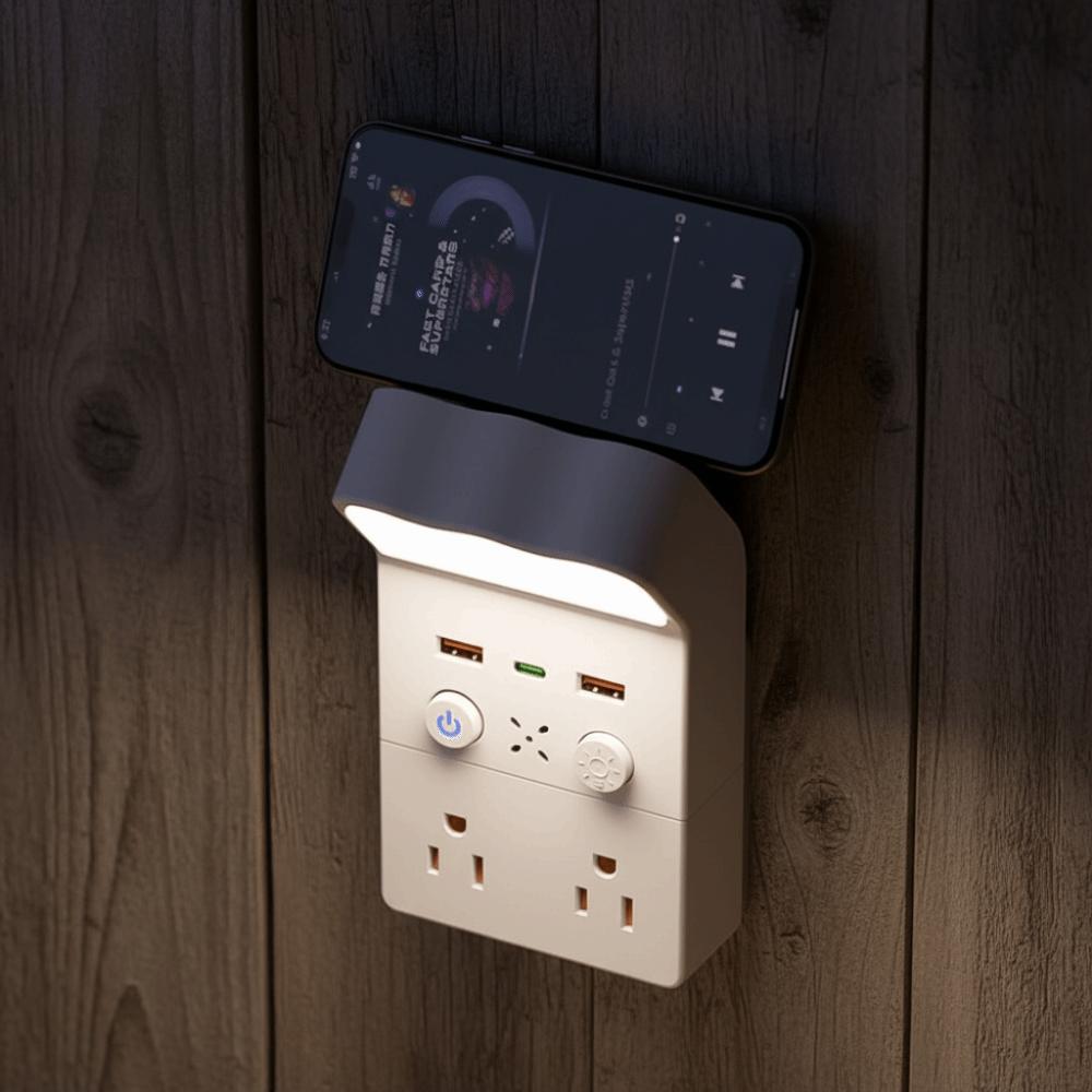 Universal Socket Night Light Socket Converter Warm White LED Outlet Power Strip  Kitchen