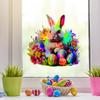 Ls13528 Laser Gradual Change Colorful Easter Rabbit Egg Wall Sticker Angle Different Patterns And Colors