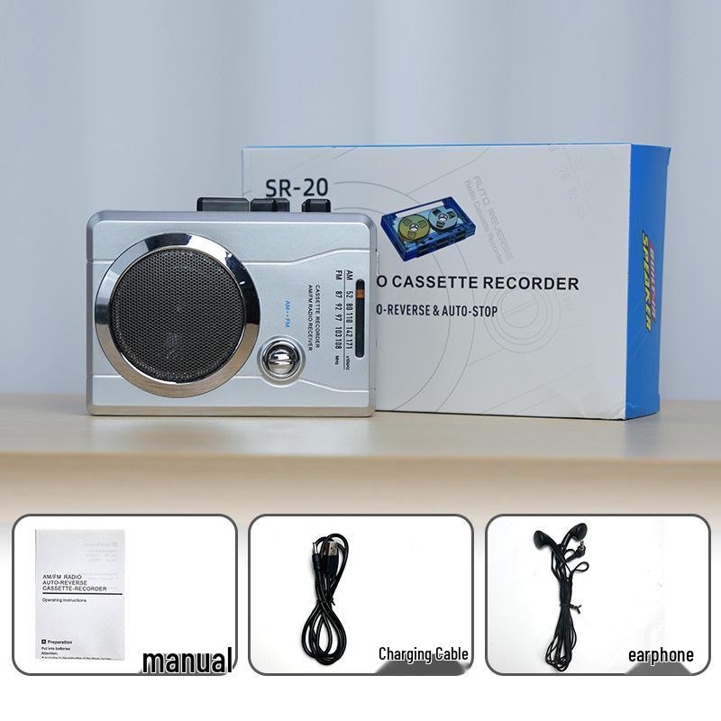 Портативный кассетный плеер Walkman со встроенным динамиком и многодиапазонным радио для прослушивания и воспроизведения на английском языке. Идеально подходит для студентов.