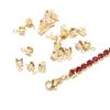 100pcs Stainless Steel Gold Cup Chain Crimp Connectors End Clasp Tips With Loop For Iced Out Rhinestone Chains Jewelry Making