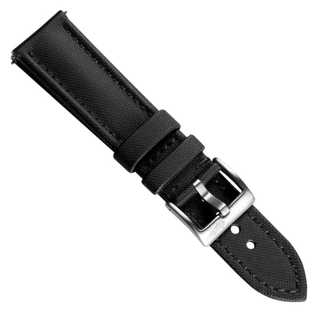 WatchGecko Atlas Парусиновый Водонепроницаемый Ремешок для Часов Пряжка из Нержавеющей Стали Прочный и Удобный Черный - - - 22мм,
