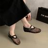 2024 Summer Mesh Hollow Sandals Women Flats Shallow Loafers New Beach Walking Designer Shoes Comfort Retro Female Zapatillas