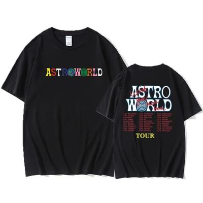 AstroWorld Tour Футболка большого размера для мужчин и женщин1:Футболки с 1 буквенным принтом, уличная одежда в стиле хип-хоп, футболка Kanye West ASTROWORLD