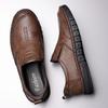 2022 Men's Casual Handmade Leather Shoes - Soft Sole, Spring/Autumn, Middle-Aged Dad Style (Model 5216)