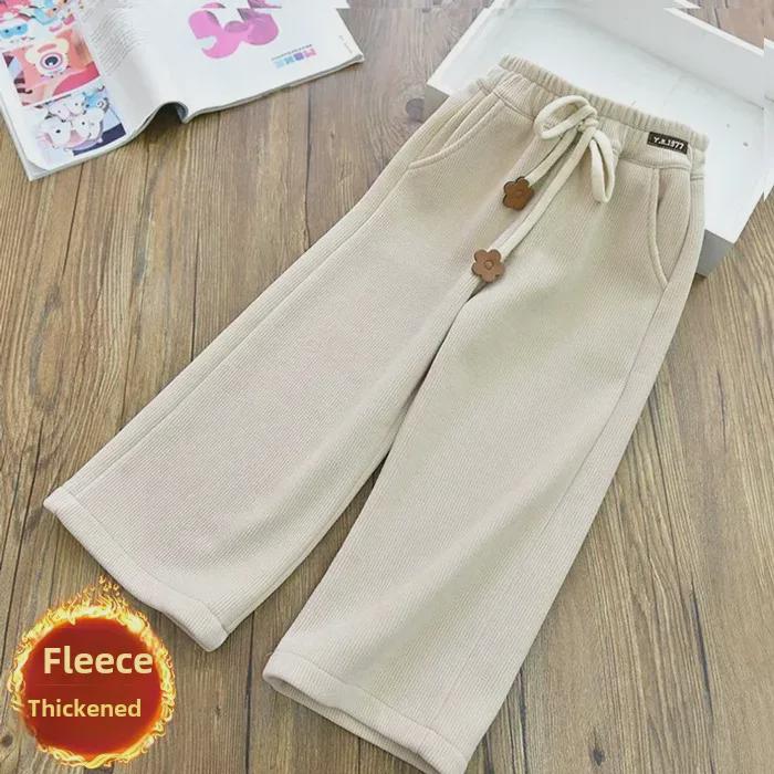 Широкие брюки из вельвета и вельвета для девочек — плотные, стильные и повседневные на осень/зиму