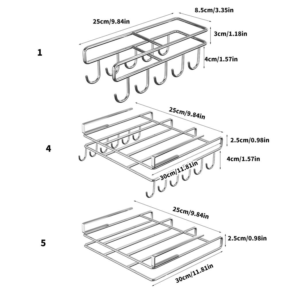 Подвесной органайзер из нержавеющей стали под шкаф для крышек кухонных кастрюль, нержавеющий держатель для разделочной доски с крючком