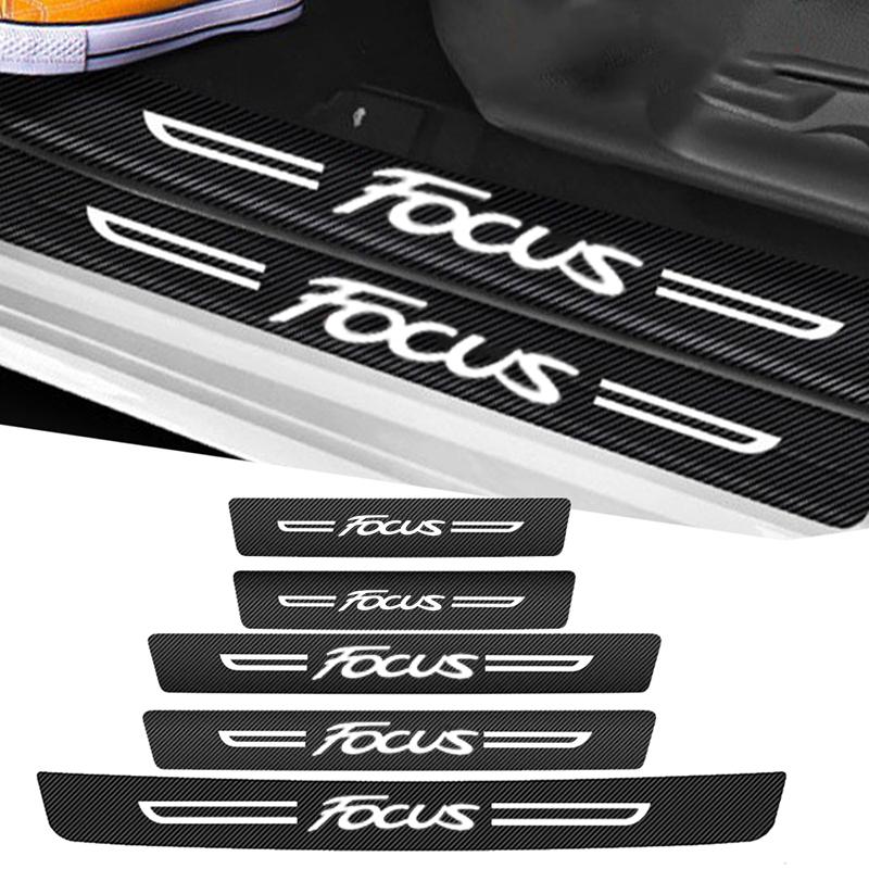 CSVJ8 For Ford FOCUS Escape Fiesta Edge Explorer Car Door Threshold Protector Stickers Pedal Guards Trunk Sill Scuff Plate Accessories