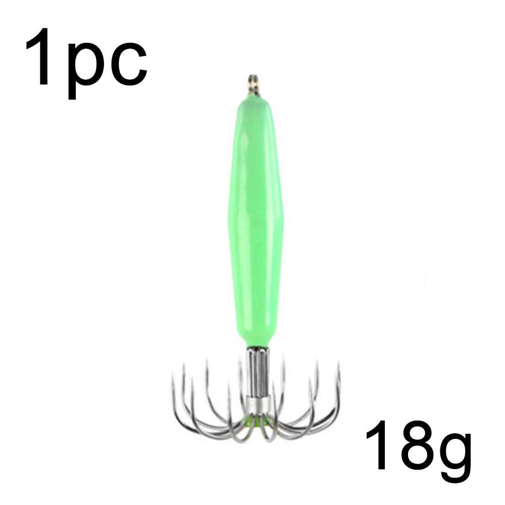 HOT Luminous Jigs Sleeve-fish Squid Hook Fishing Tackle Wood Shrimp Lures Octopus Bait