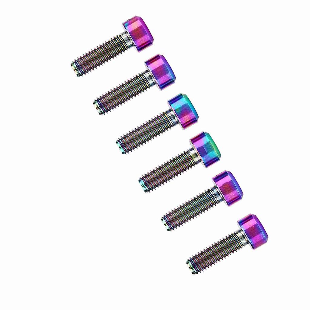 Набор из 6 шт. M5*16 мм титанового сплава для велосипеда с фиксированным выносом руля для горного велосипеда (Многоцветный)
