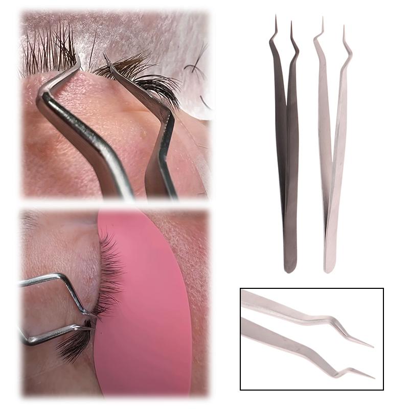 Разработанный прецизионный изоляционный пинцет для наращивания ресниц Стратегический угол открытия челюстей Разделитель пинцетов для наращивания ресниц