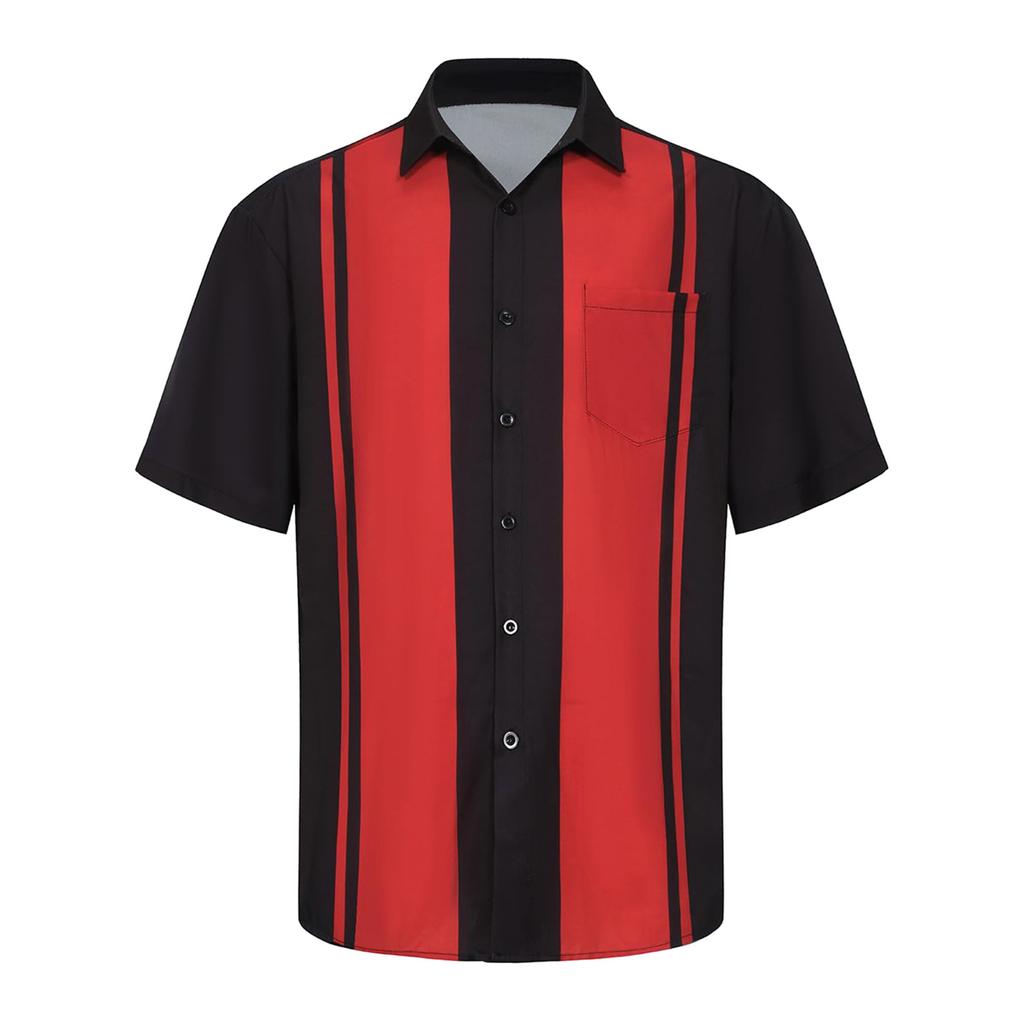 Hawaiian Shirt For Men, Men's Vintage Button Down Bowling Shirts Short Sleeve Summer Beach Shirt