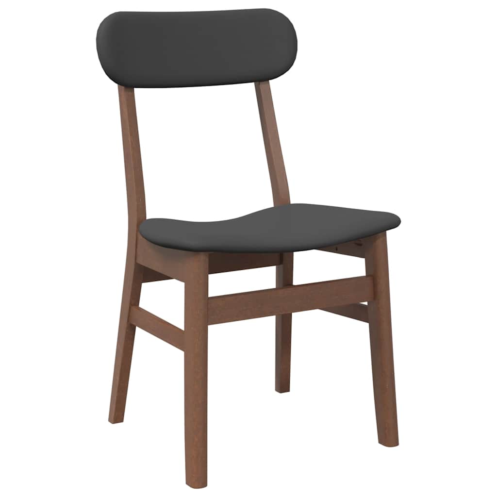 Dining Chairs with Cushions 2 pcs Brown Solid Rubberwood