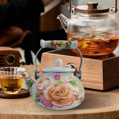 Элегантный эмалированный чайник для домашнего и офисного использования