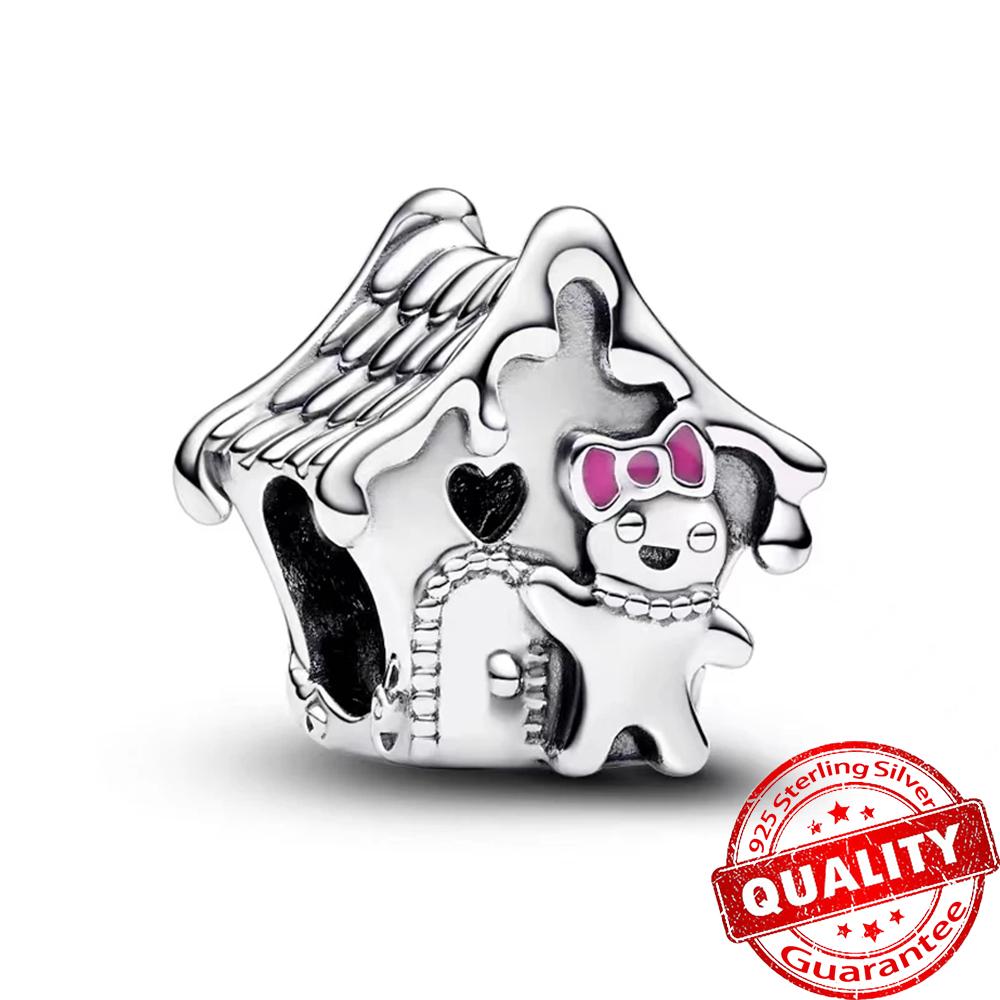 Медные носки-мышки и бусины-снежинки и подвеска-олень Подходит для браслета Хэллоуин Рождественский кулон Подарки