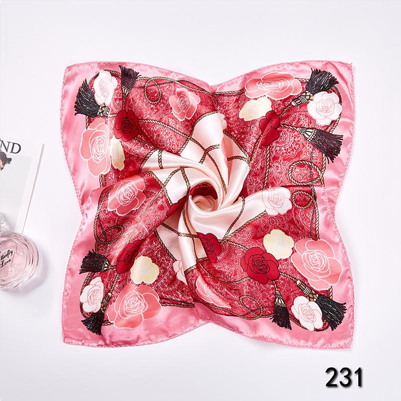 50cm Small Square Scarf Butterfly Floral Small Neck Scarf Bag Accessories Square Scarf