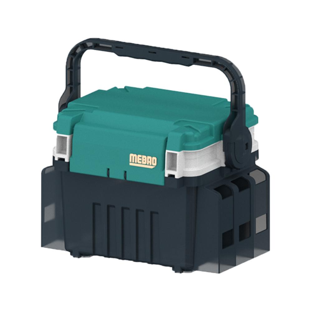 Double Layer Fishing Rod Reel Box with Handle Fishing Tool Storage Box Large Capacity Portable Multifunctional for Men Women