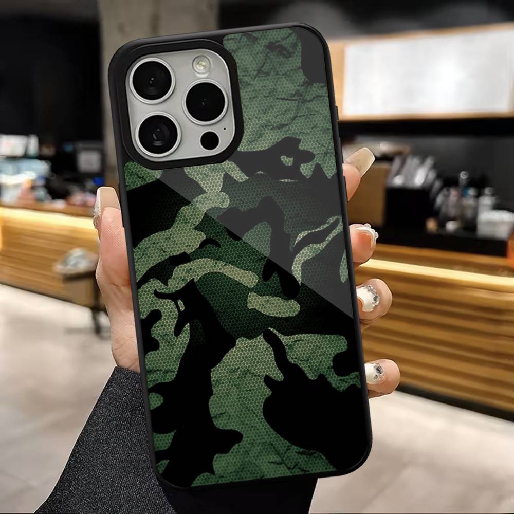 A-Army C-Camouflage Phone Case For iPhone 16,15,14,13,12,11,Pro,Max,Plus,Mini,Magsafe,Magnetic Wireless Charging Case