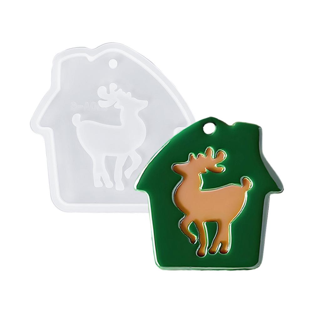 Силиконовая форма для рождественского кулона «Олень и кошачья лапка»