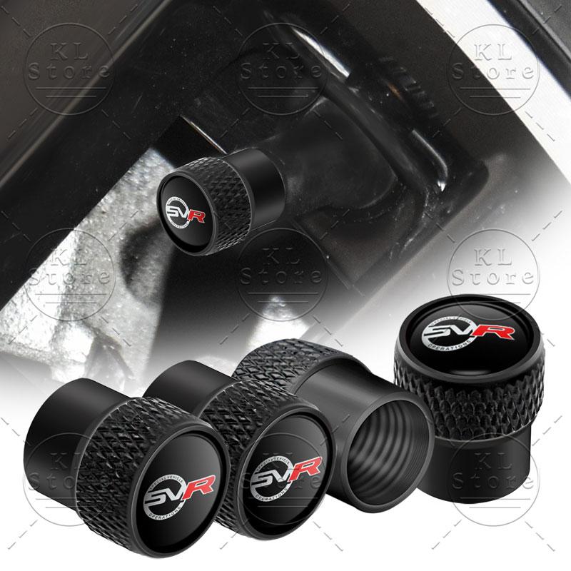 SV SVR Logo Car Tire Valve 4pcs Wheel Tire Valve Stem Dust Cap Cover For Discovery Freelander Land Rover Range Rover Evoque L322 YJ9