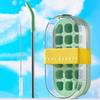 2-in-1 Water Bottle Ice Tray with Straw, One-Click Release, Portable Water Bottle Vertical Ice Cube Mold for Freezer