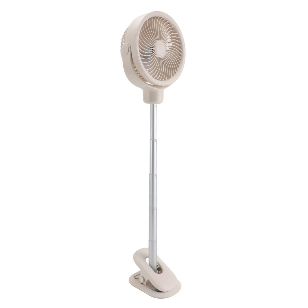 Oscillating Desk Clip On Fan Telescopic 4 Speeds Quiet USB Rechargeable Portable Small Stand Fan