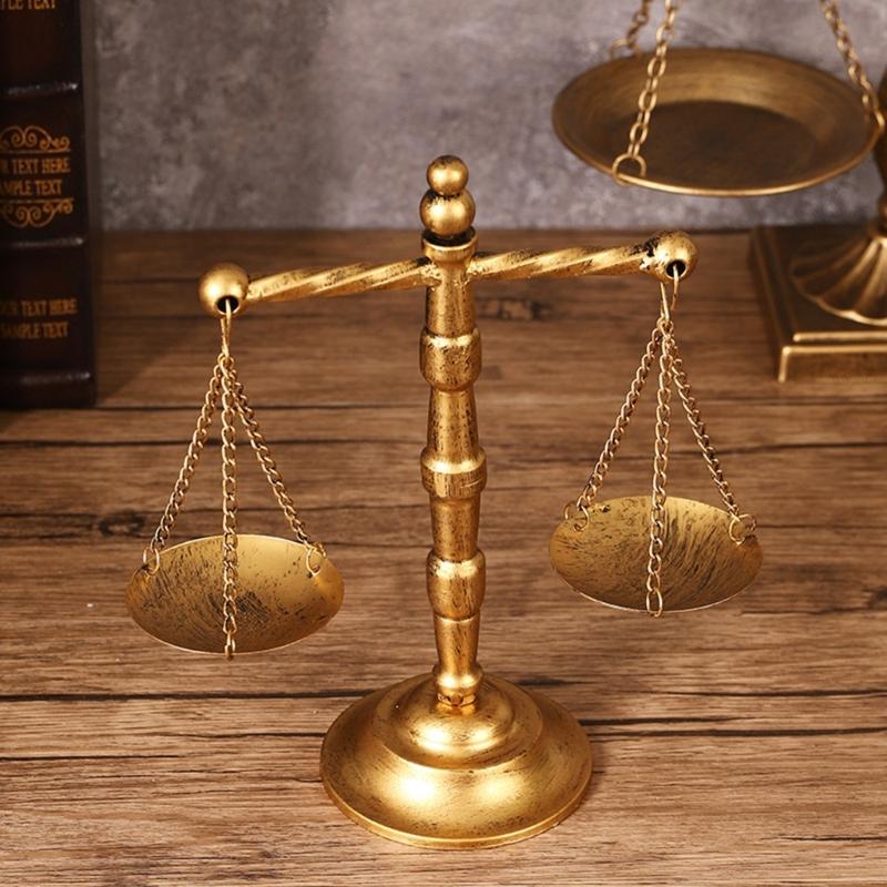 Башня ювелирных изделий Весы Ретро-скульптура весов Весы правосудия для студентов-юристов Адвокатов Судей Декор для кабинета юриста