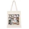 Meme Cats Puzzle Shopping Bags For Women Harajuku Print Fashion Korean Vintage Canvas Tote New Hand Bags Large-capacity