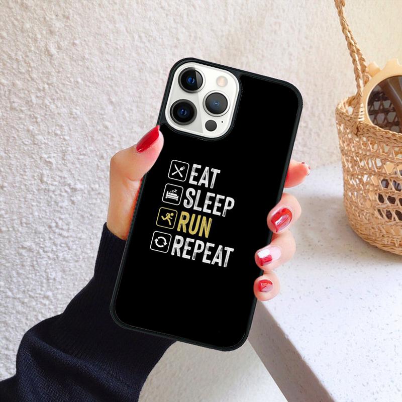 EAT SLEEP RUN REPEAT Phone Case for iPhone 17 Air 16 PRO MAX 15 14 PLUS 12 11 13 Back Cover Fundas Shell coque