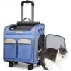Wheeled Pet Carrier Backpack Pet Rolling Carrier Backpack for Small Dogs Medium Cats Fit Up 17lbs with Removable Wheels
