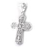 Les Trésors De Lily [J9524] - White 'Baroque Cross' Silver Pendant