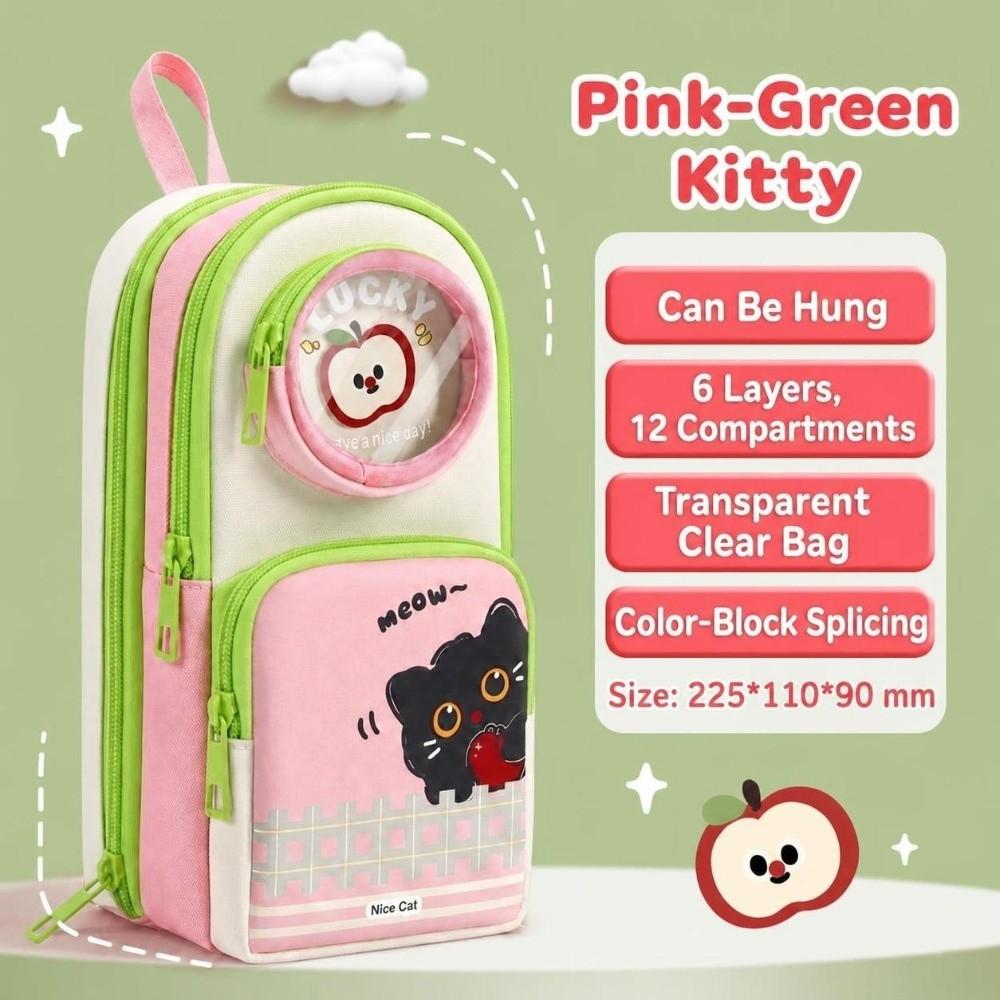 Backpack Shape Pen Bag Large Capacity Pencil Pouch Multifunctional Stationery Pouch Gift
