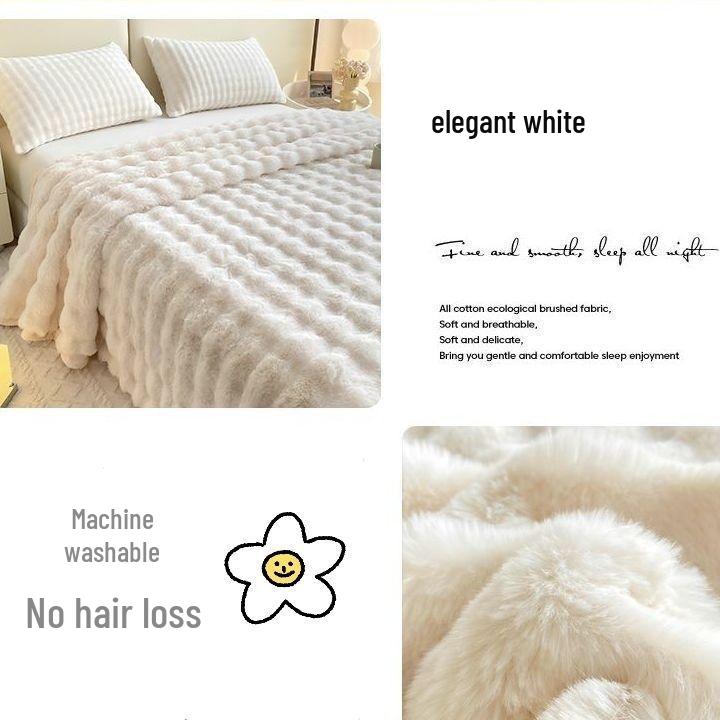 Плюшевая зимняя простыня с пузырьковым кроликом, на флисовой подкладке из вельвета, теплая