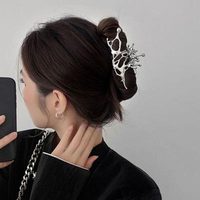 Геометрия Геометрические Зажимы для Волос Клешня Y2k Серебристый Зажим-Краб для Волос Элегантный Вечеринка