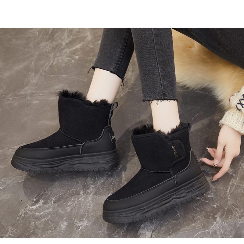 Плюс бархатные высокие зимние ботинки для женщин 2024 года, зимняя новая студенческая обувь корейской версии, теплая повседневная обувь из хлопка