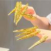 10PCS Hollow Design Fingertip Nail Ring Antique Style Cosplay Jewelry  Dance Performance