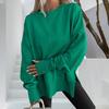 Women's Casual Crew Neck Sweatshirt Oversized Long Sleeve Pullover Tops Soft Side Slit Fall Loose Outfit