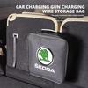 AAABR1 Car Charging Cable Rechargeable Gun Storage Bag For Skoda Octavia A5 A7 RS Fabia Superb Rapid Karoq
