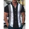 Men's Summer Casual Striped Printed Button Up Shirts Short Sleeved Button Down Shirts for Men Fashion Men's Summer Shirts