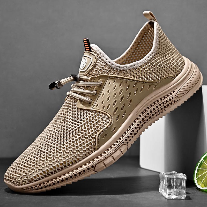 Мода 2025 Лето Мужские Кроссовки Высокое Качество Дышащие С Перфорацией Мужская Обувь Легкая Уличная Для Ходьбы Мужская Повседневная Обувь Удобная Нескользящая На Плоской Подошве