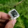 Wedding Gift For Her 925 Silver Natural Solar Moss Agate Promise Adjustable Ring
