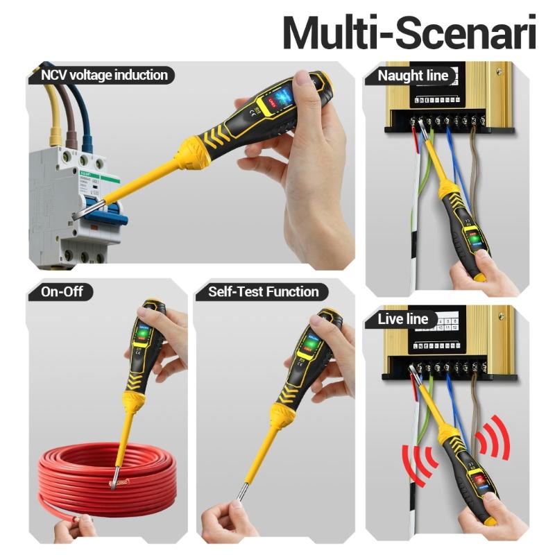 Digital Voltage Tester Pen Not Contact Detection with LED Indicator Buzzers Alarm for Circuit Breaker Live Wire Testing