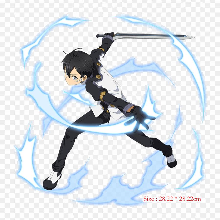 Kirito Os Kirito Asuna Iron On Patches For Clothing Applique Stickers On Clothes Heat-Sensitive Custom Patch