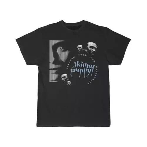 Винтажная черная мужская футболка Skinny Puppy Cleanse Fold and Manipulate S-234XL MM2 Унисекс
