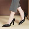 New OEM Temperament Leather Shoes Tire Cowhide Shallow Mouth High Heels Pointed Thin Heel Work Women's Shoes