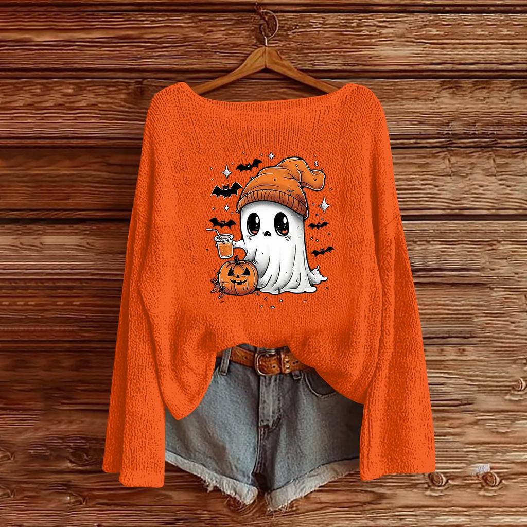 Halloween Sweatshirts For Children Boys And Girls Knit Sweater Cute Shirt Fall Crewneck Pullover Tops