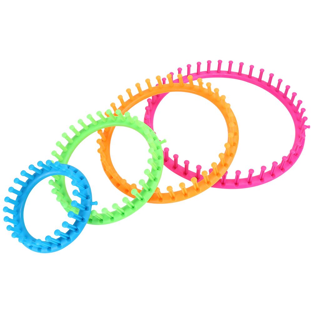 Circle Round Knitting Looms Set Craft Kit Tool with Hook Needle and Pompom Scarf Maker