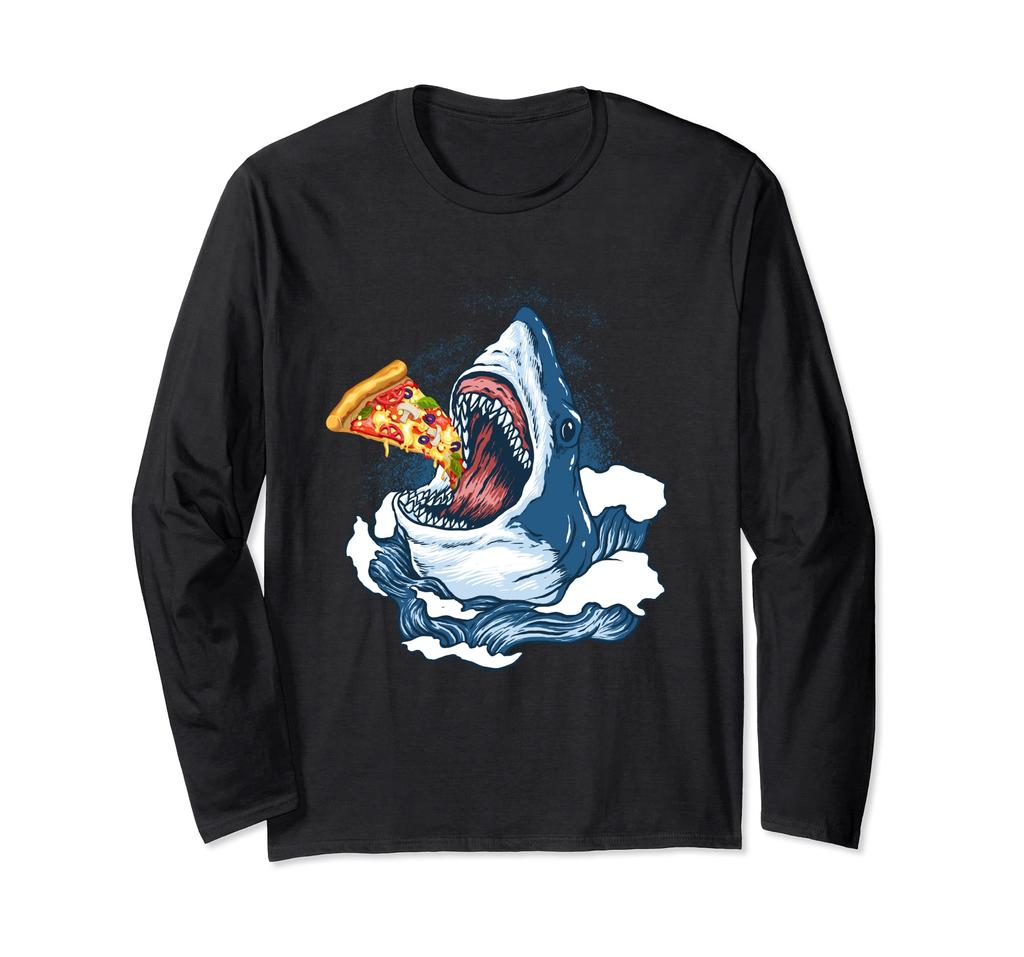 Pizza Eaten by Sharks Shark Goods Jaws Long Sleeve T-shirt